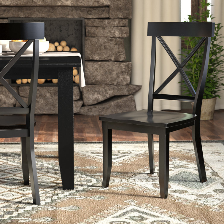 Black crossback best sale dining chair